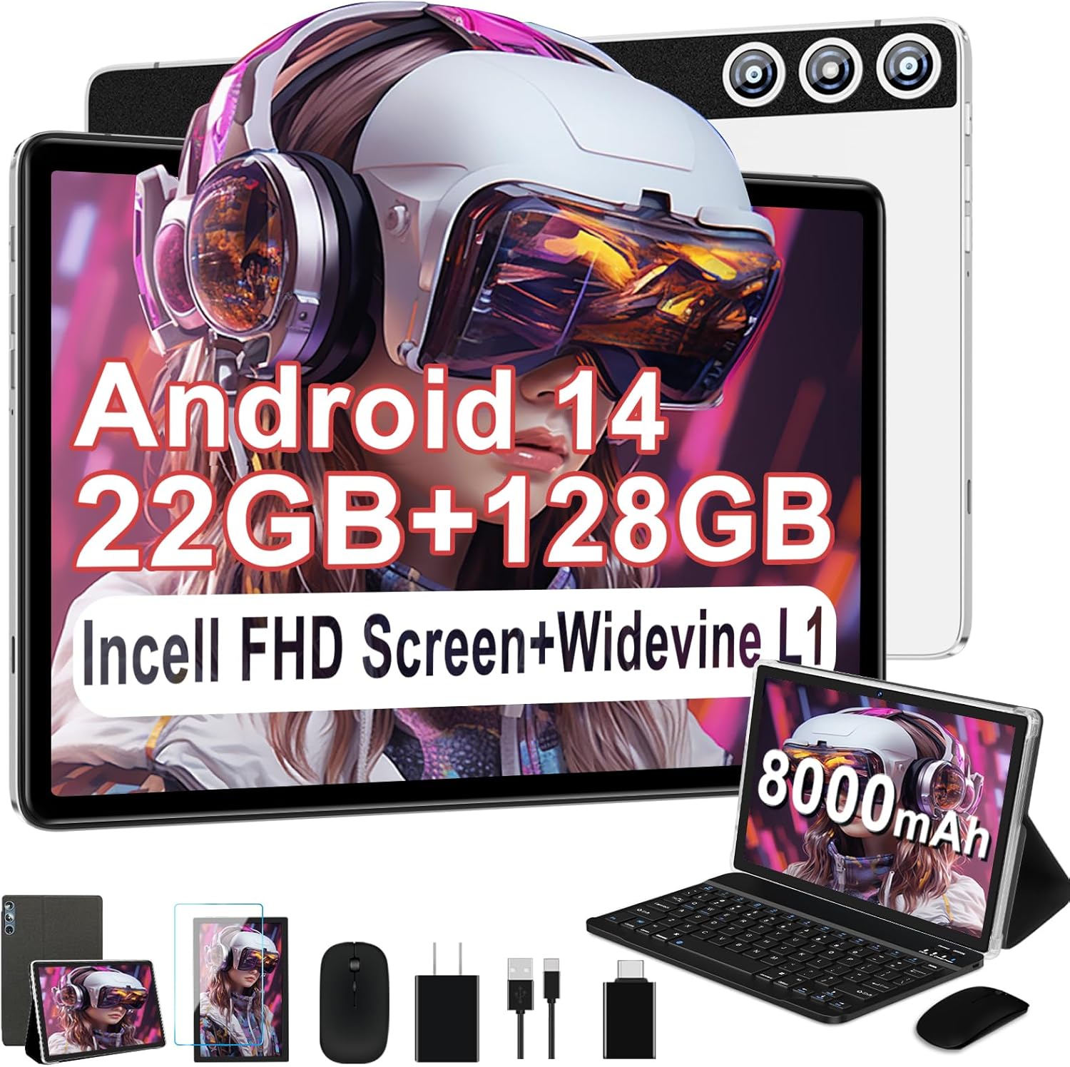 2025 Android Tablet with 22GB RAM and 128GB Storage Capacity