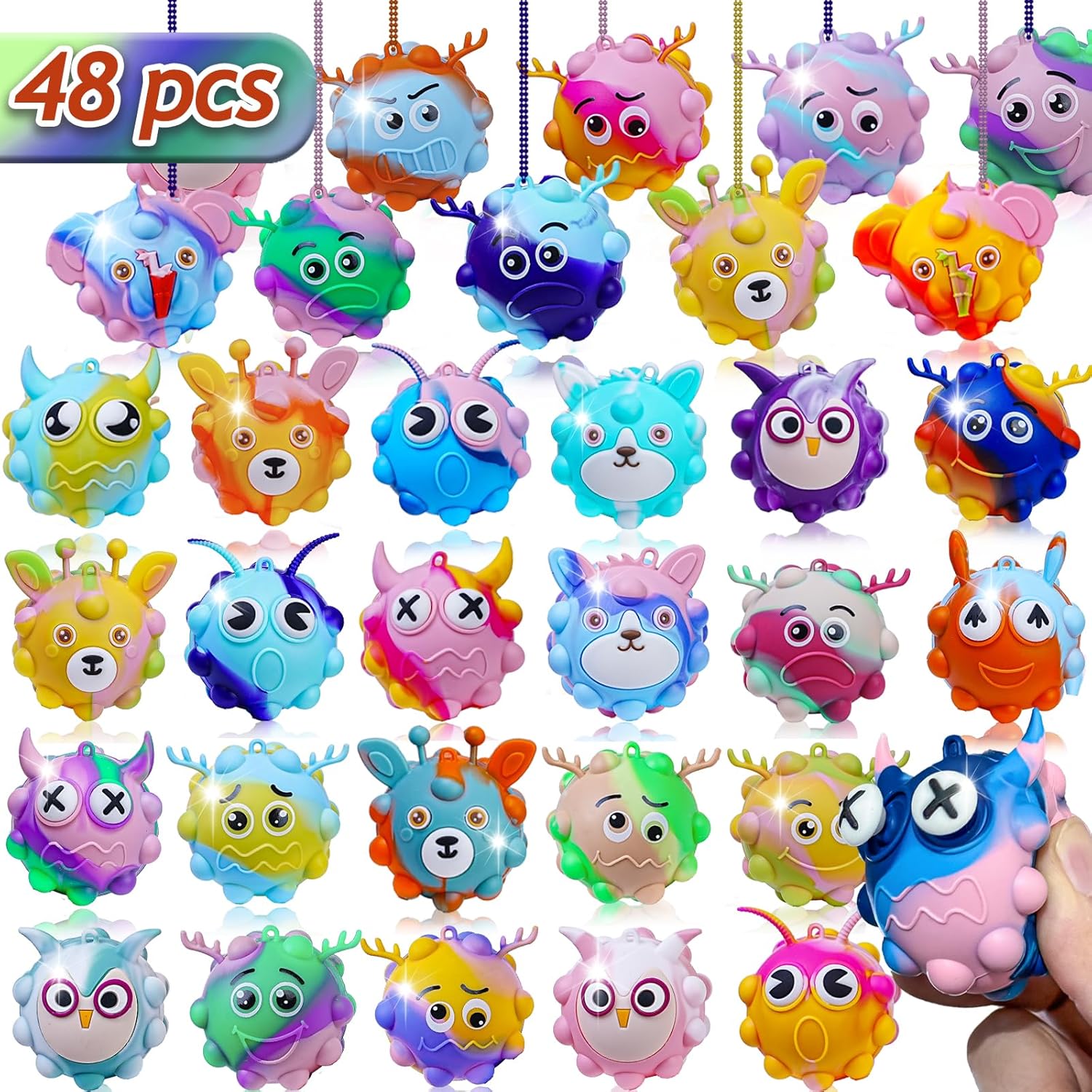 Stress Relief Sensory Toys - 48 Pack Fidget Fun