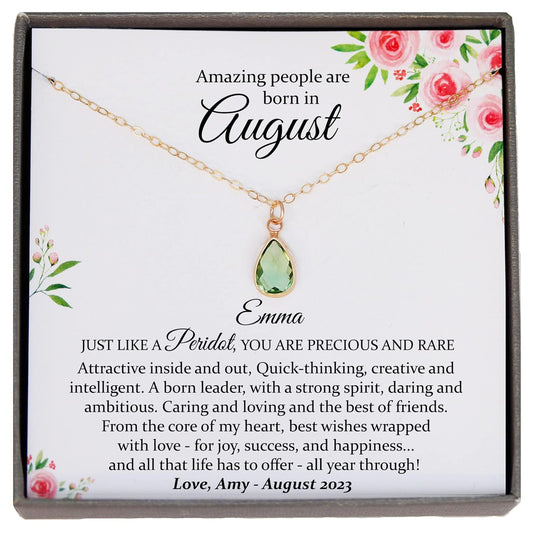 Personalized Birthstone Necklace for Women with Custom Name