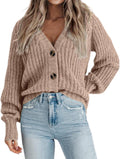 Chunky Knit Cropped Cardigan Sweater - Cozy Everyday Layering
