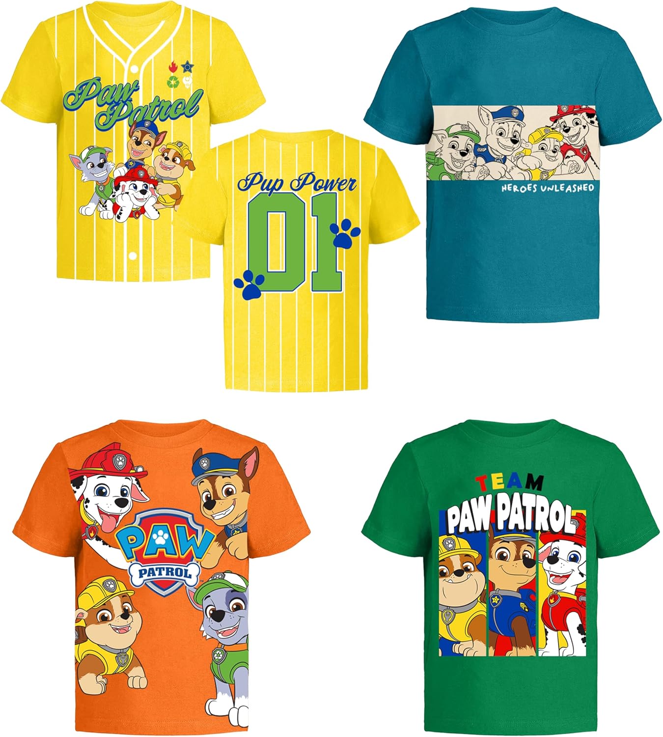 Paw Patrol Graphic T-Shirt Set for Toddlers - Fun & Colorful