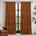 RYB HOME Orange Velvet Curtains for Luxurious Home Decor