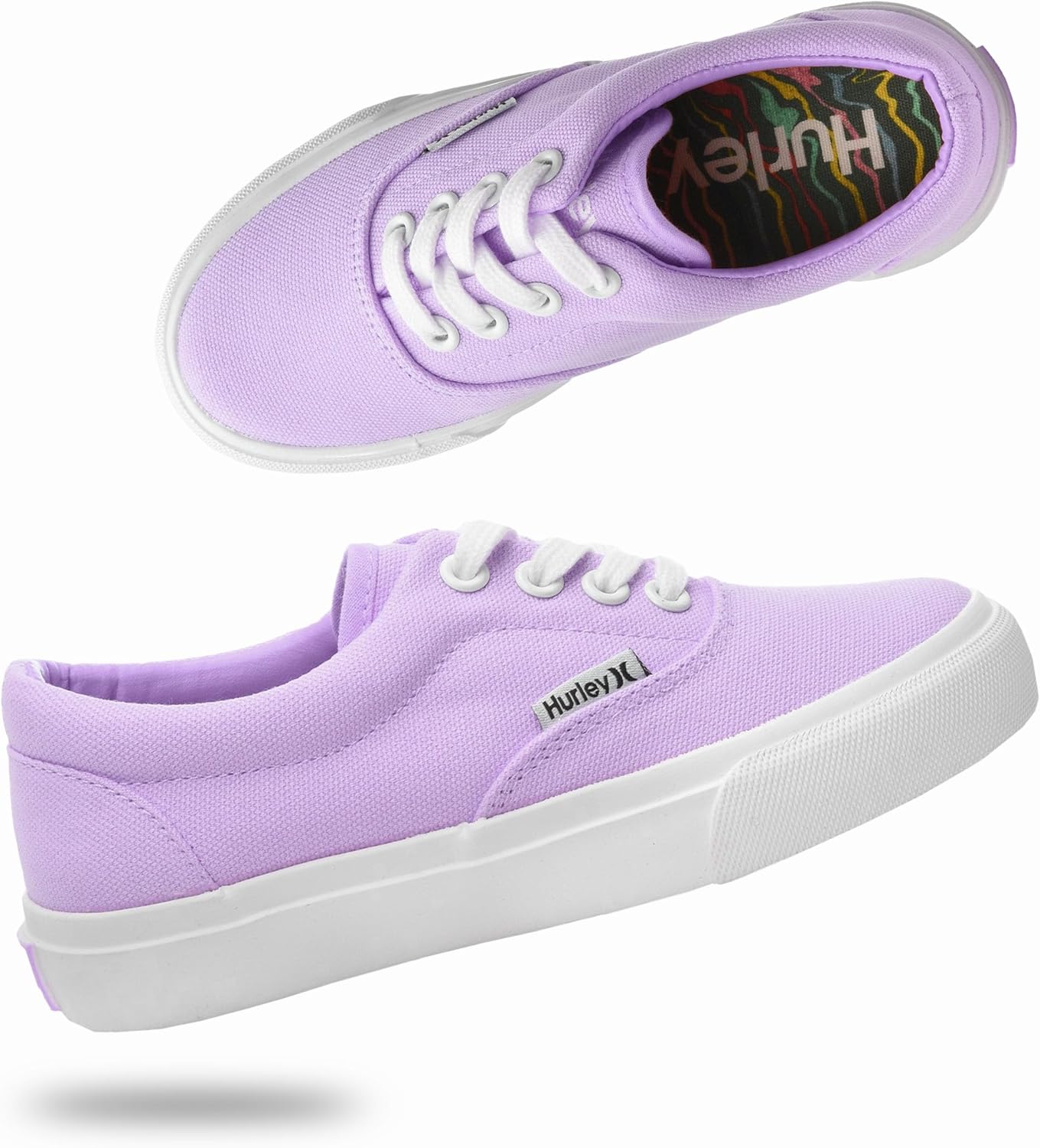 Hurley Marley Kids Lace Up Canvas Sneakers for Active Kids