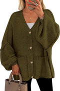 Fall Chunky Cardigan Sweaters for Women - Oversized Button Cardigan