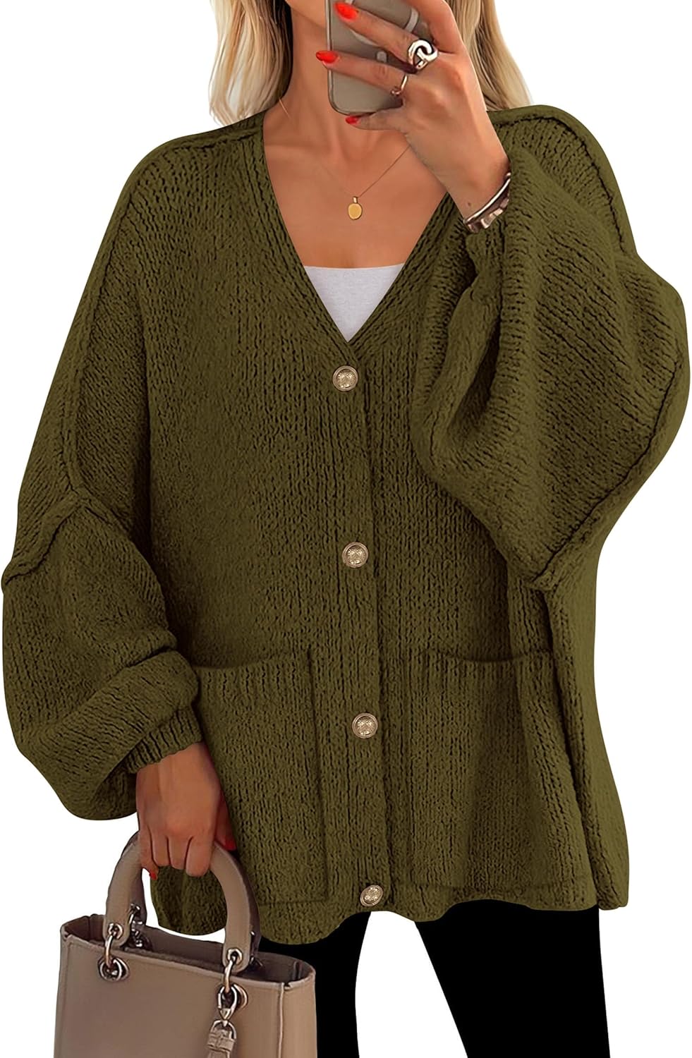 Fall Chunky Cardigan Sweaters for Women with Pockets