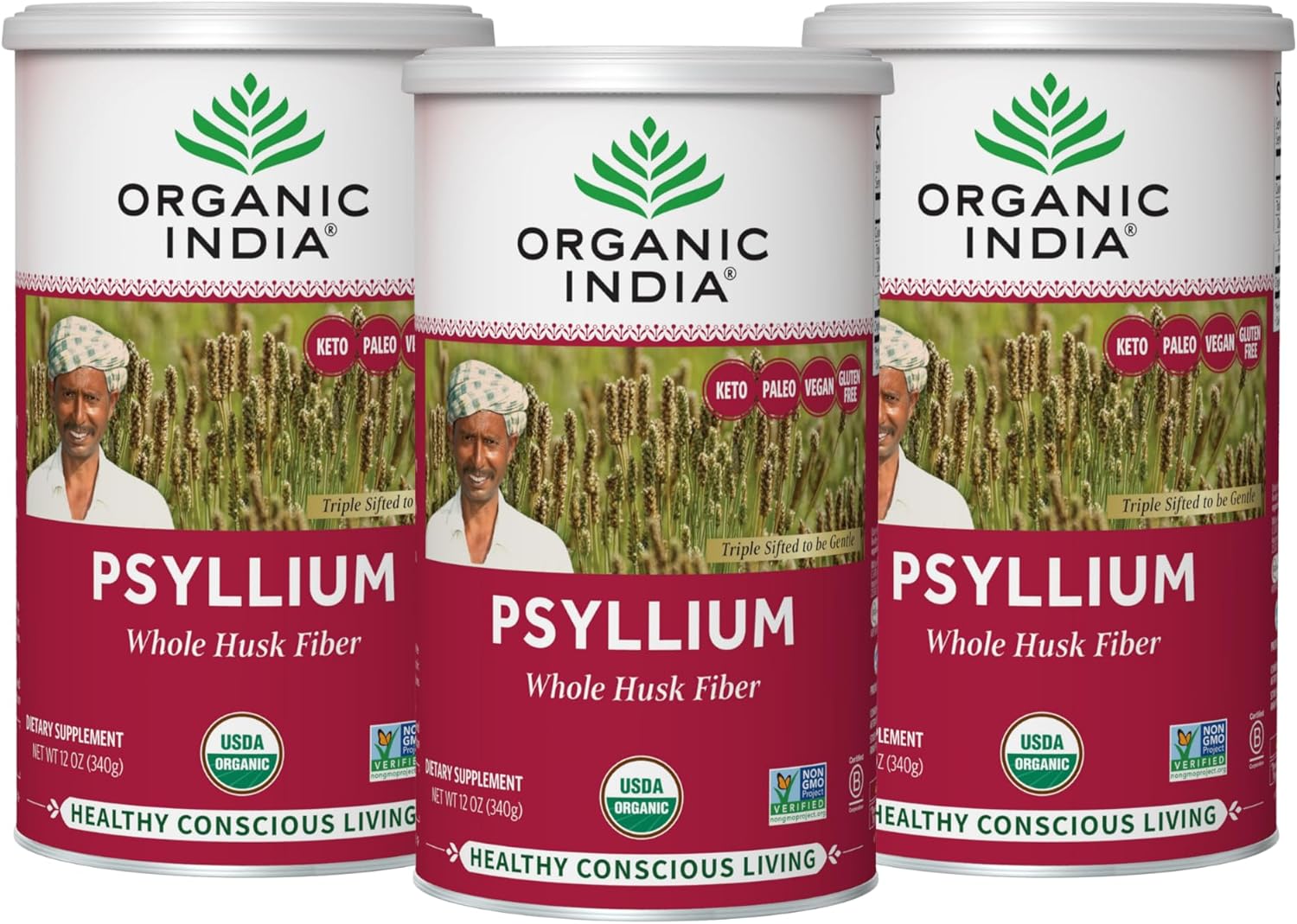 Organic India Psyllium Herbal Powder for Digestive Health Support