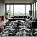 Black and White Area Rug 6x9 - Soft Plush High Pile Living Room Rug