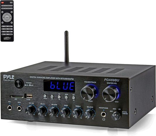 Pyle Stereo Amplifier Receiver with Bluetooth Streaming and Remote