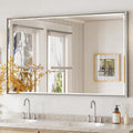 60ft x 36ft Large Beveled Silver Bathroom Vanity Mirror - Shatterproof