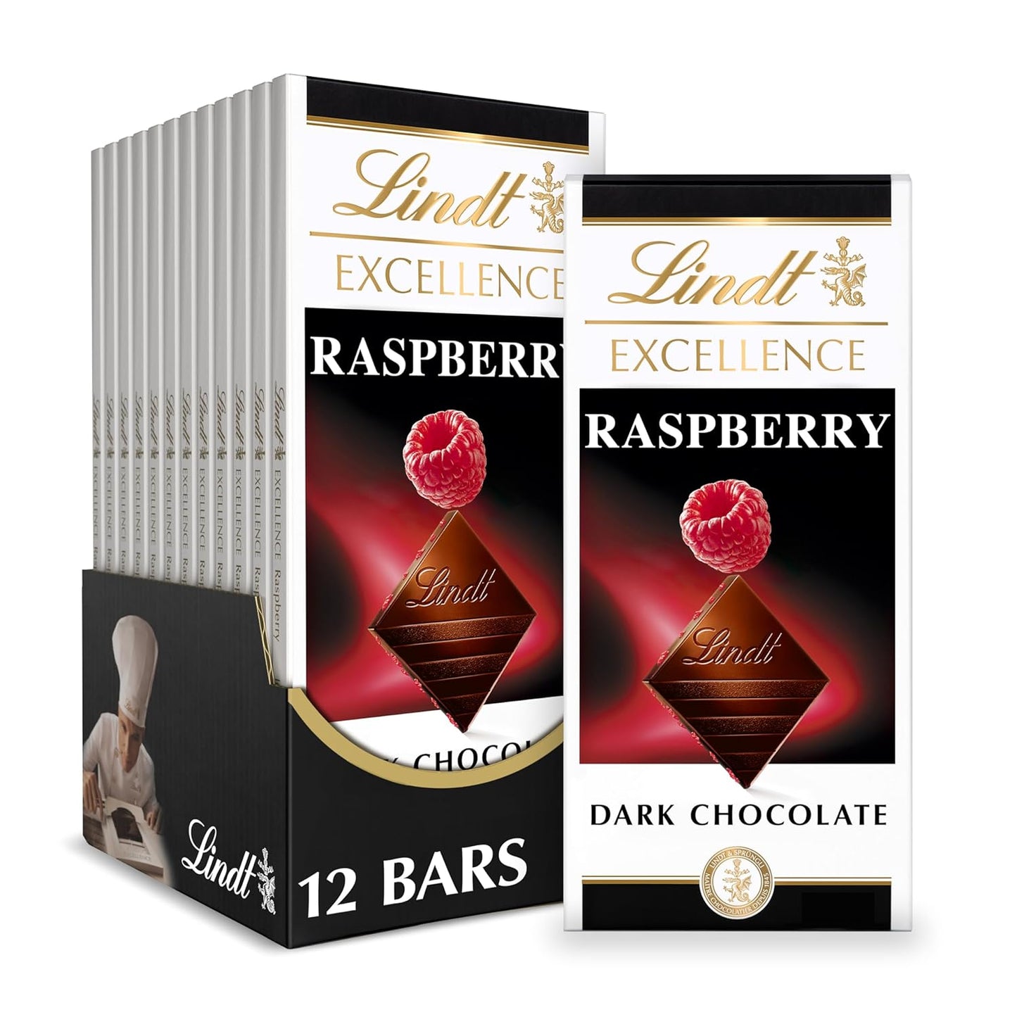 Lindt EXCELLENCE Raspberry Dark Chocolate Bar 12 Pack Delight