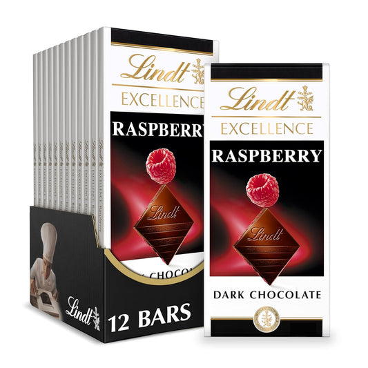 Lindt EXCELLENCE Raspberry Dark Chocolate Bar 12 Pack Delight