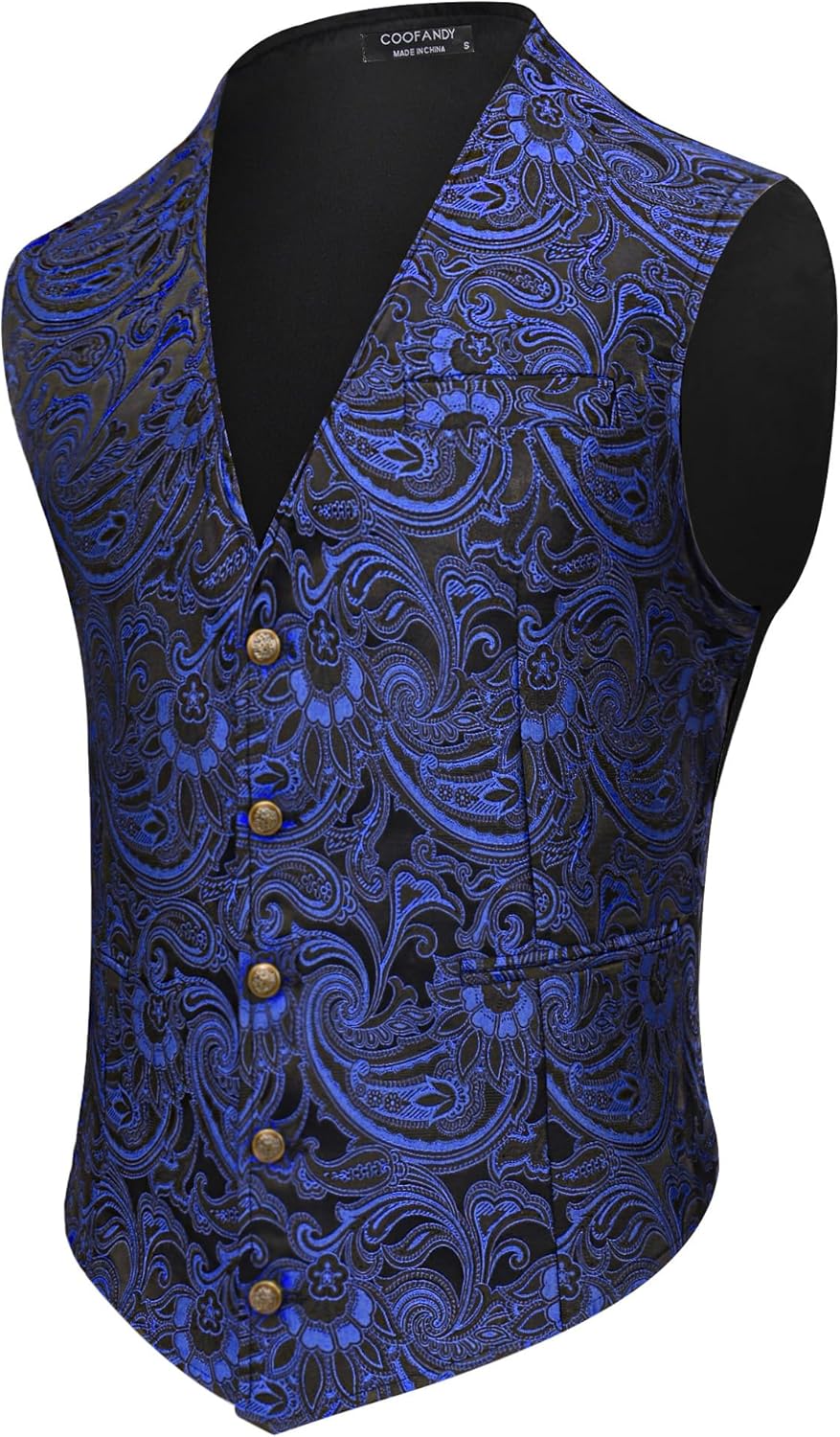 Mens Paisley Tuxedo Vest for Victorian Steampunk Style Events