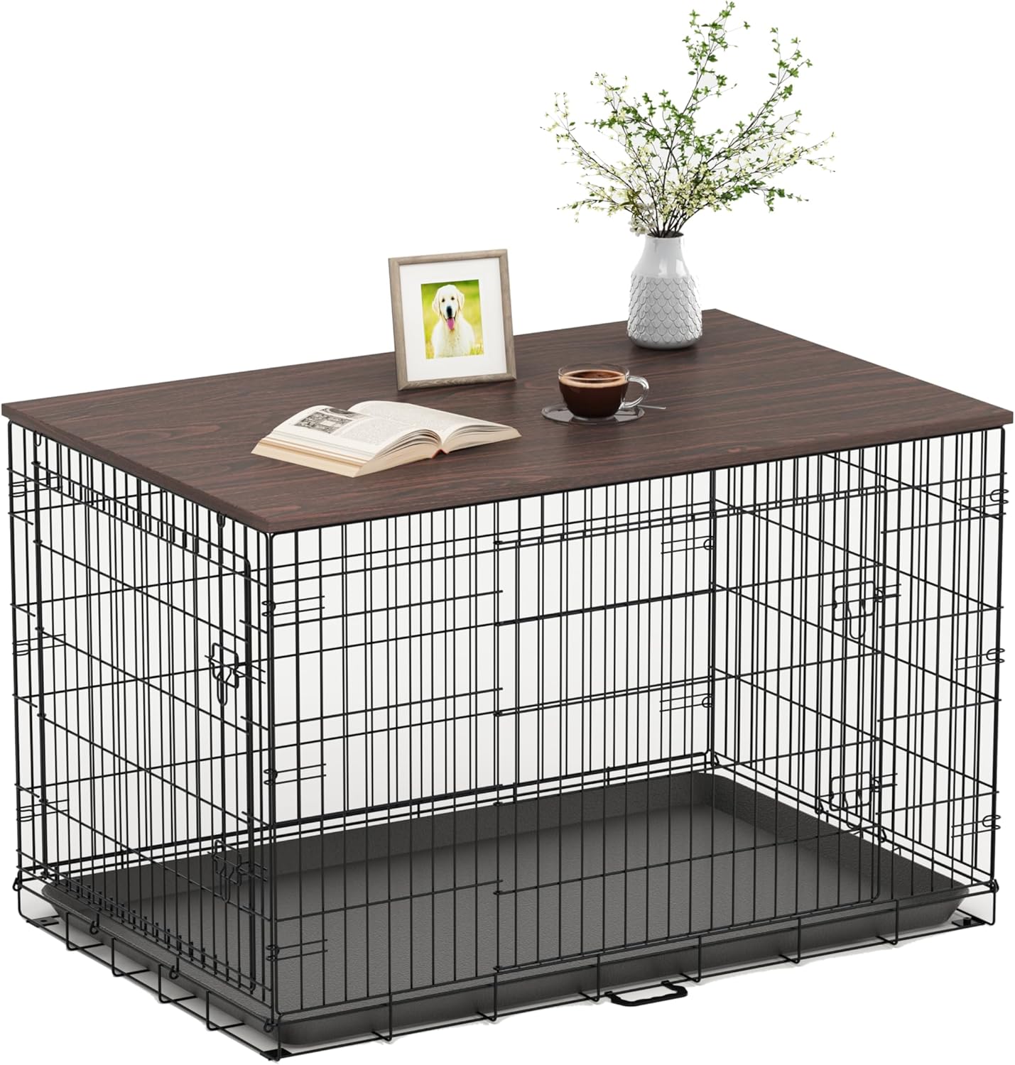 Piskyet Dog Crate Topper for 42 Inch Dog Cage - Stylish & Durable