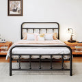 Twin Metal Bed Frame with Headboard - Sturdy Victorian Design