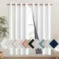 100% Blackout Linen Curtains 52in x 72in 2 Panels Set - Energy Saving
