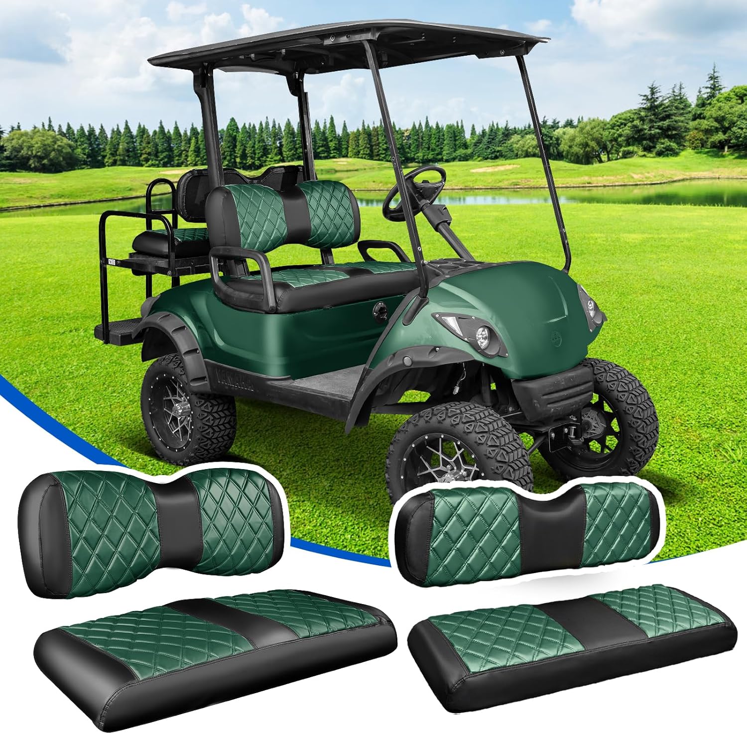 NOKINS Golf Cart Seat Covers Kit for Yamaha G29 Drive2 Models