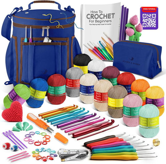 Beginner Crochet Kit for Adults and Kids - All-Inclusive Set