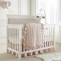 Heritage Crib Bed Set - Blush Velvet Baby Nursery Set - 4 Piece