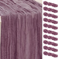 Dusty Purple Cheesecloth Table Runner 35x120 in 10 Pack - Rustic Sheer
