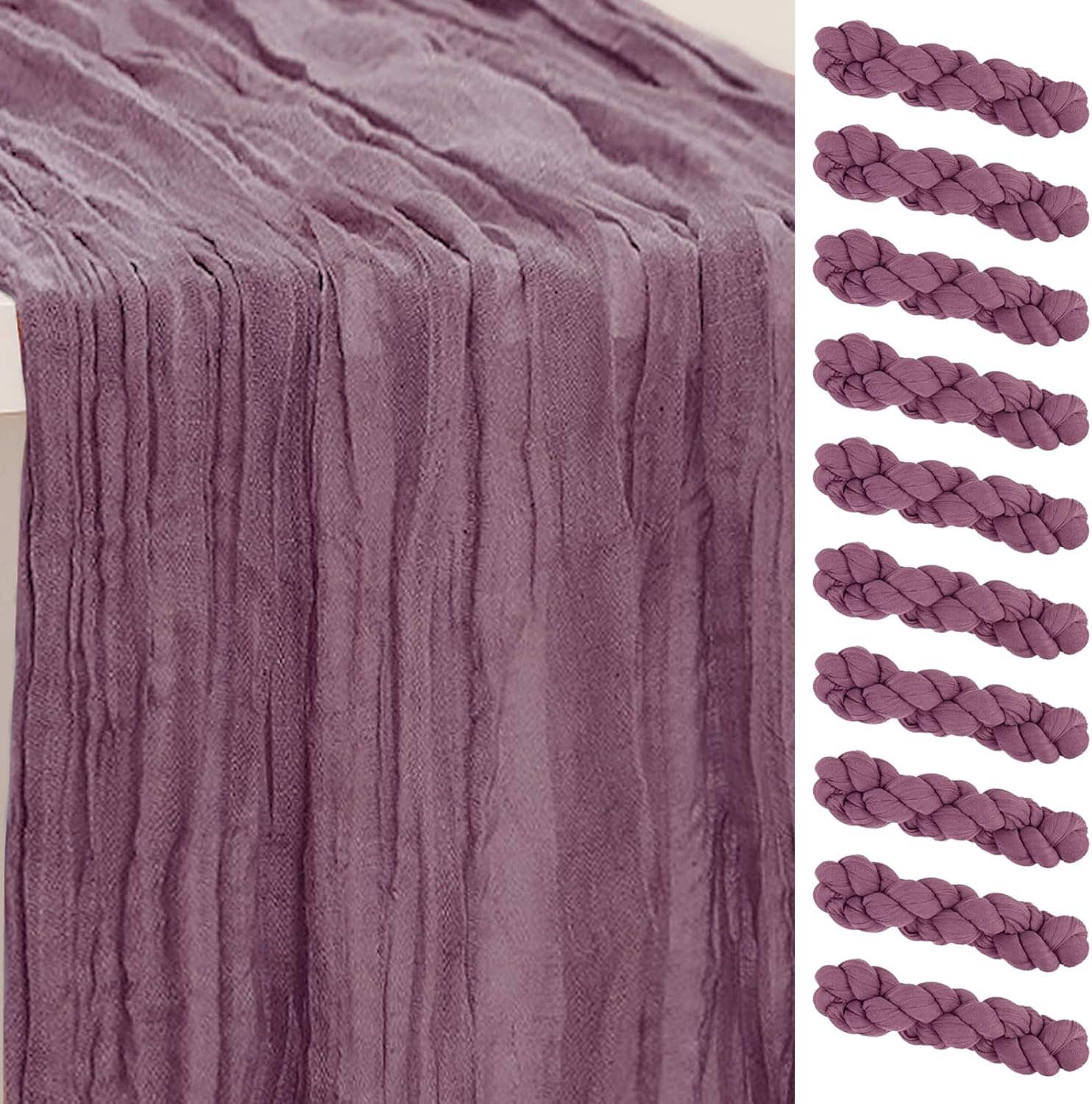 Dusty Purple Cheesecloth Table Runner for Elegant Events