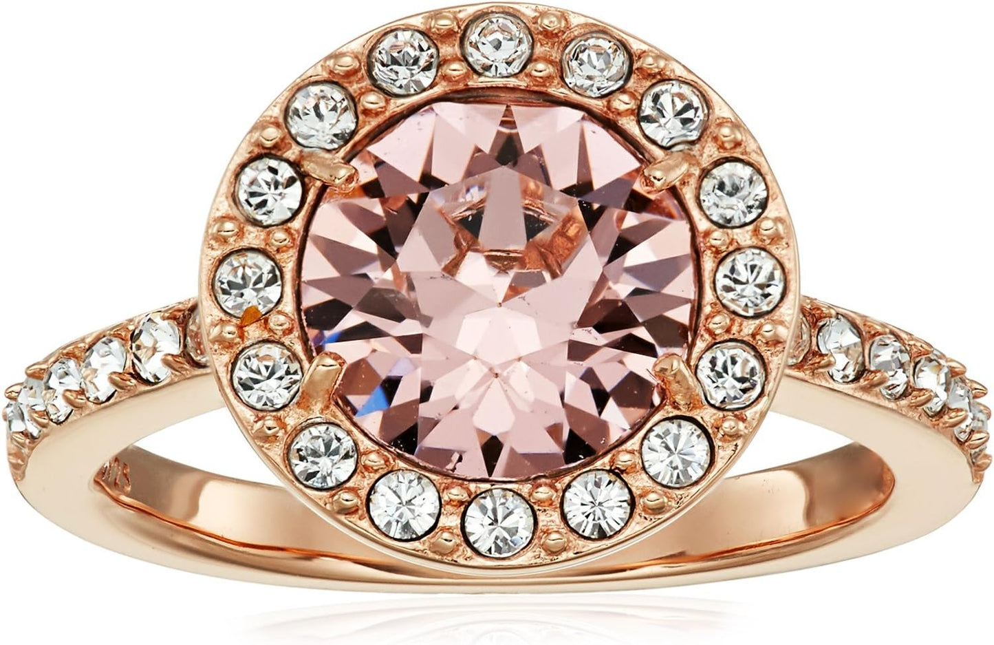 Aquamarine Color Round Shape Ring in Platinum-Plated Silver