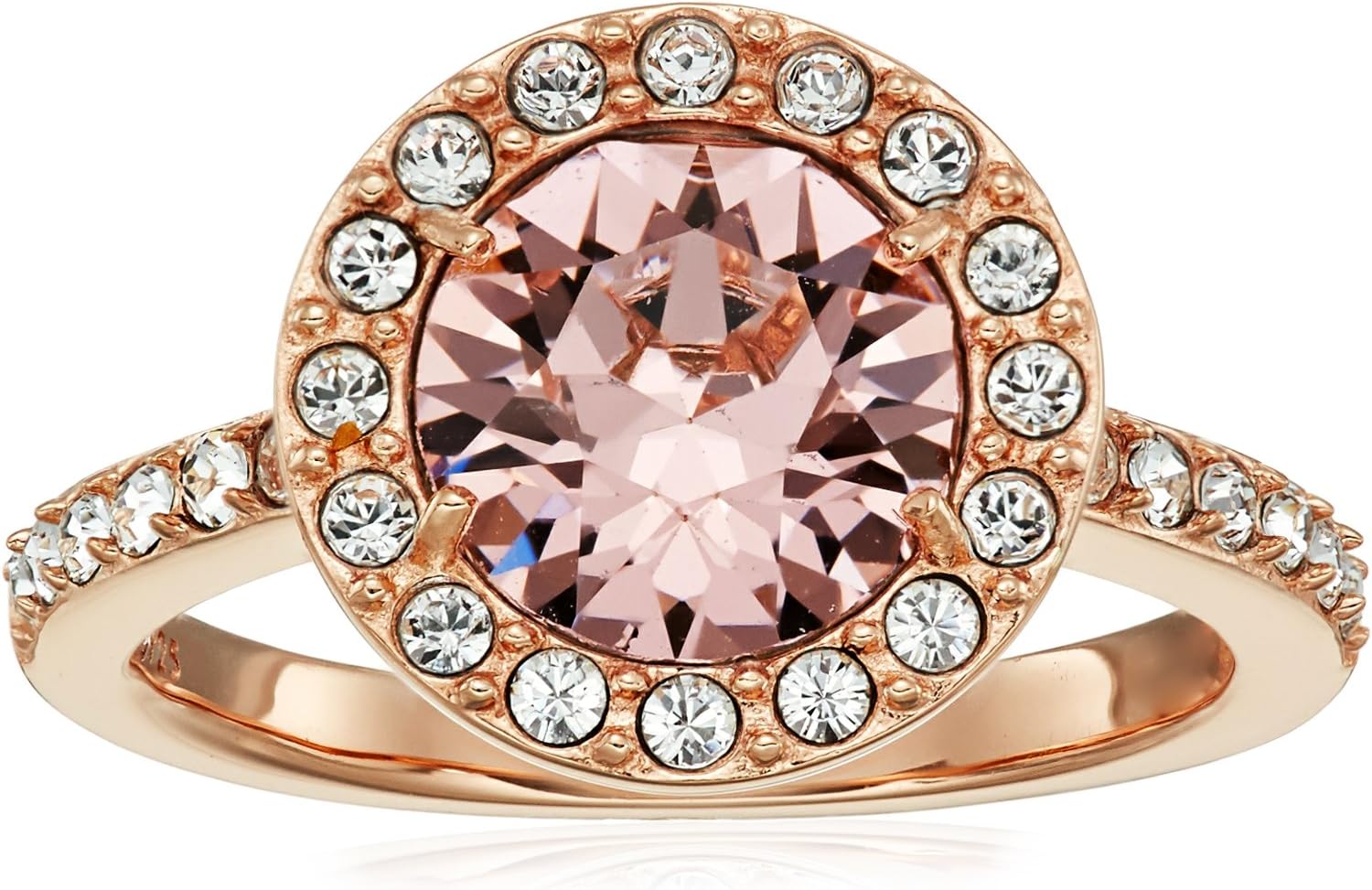Aquamarine Color Round Shape Ring in Platinum-Plated Silver