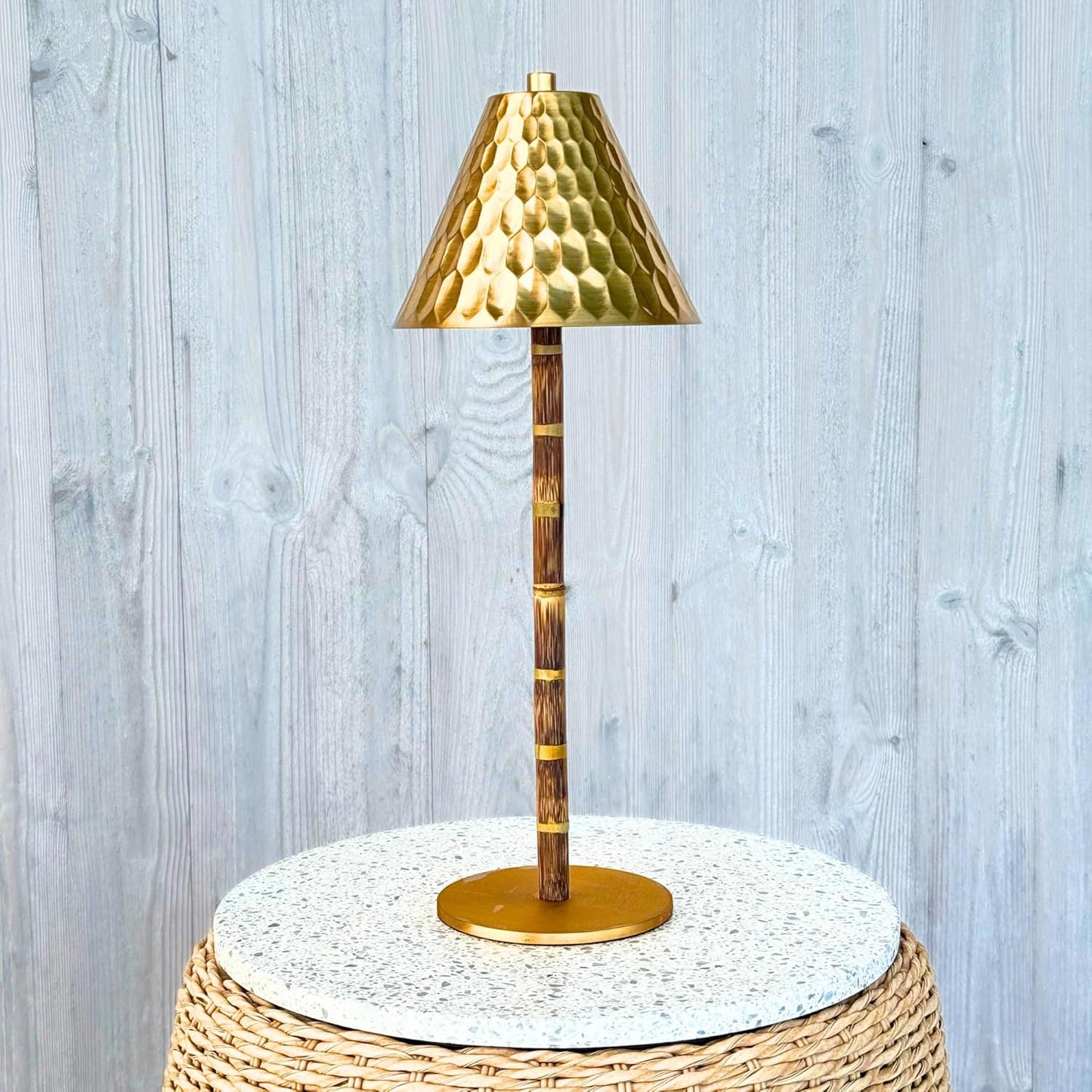 Bamboo Cordless LED Table Lamp for Indoor and Outdoor Use