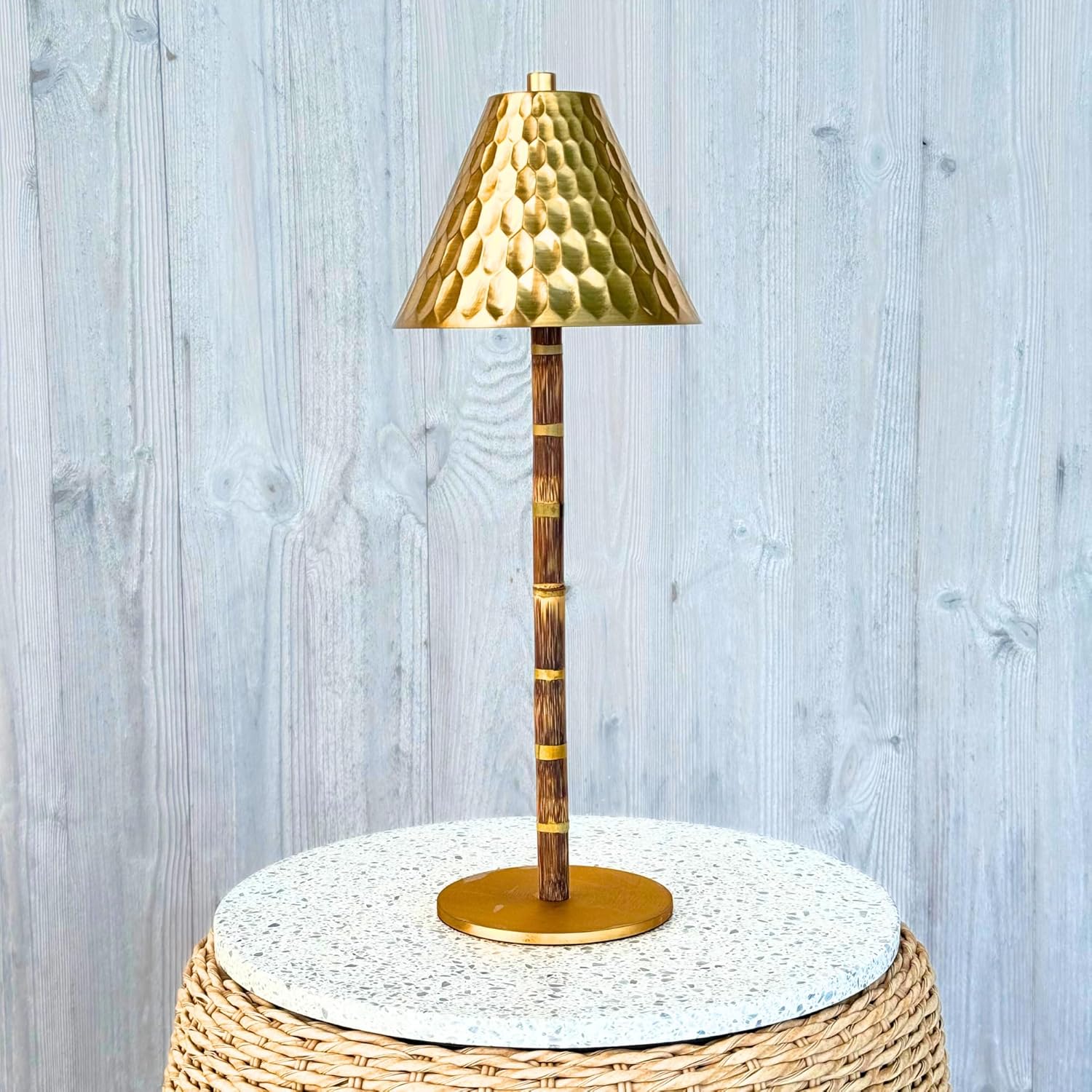 Bamboo Cordless LED Table Lamp for Indoor and Outdoor Use