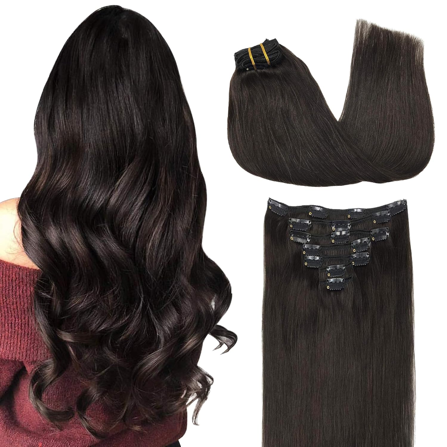 GOO GOO Clip in Hair Extensions for Natural Volume and Length