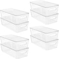 Clear Stackable Storage Bins with Lids and Handles - 8 Pack
