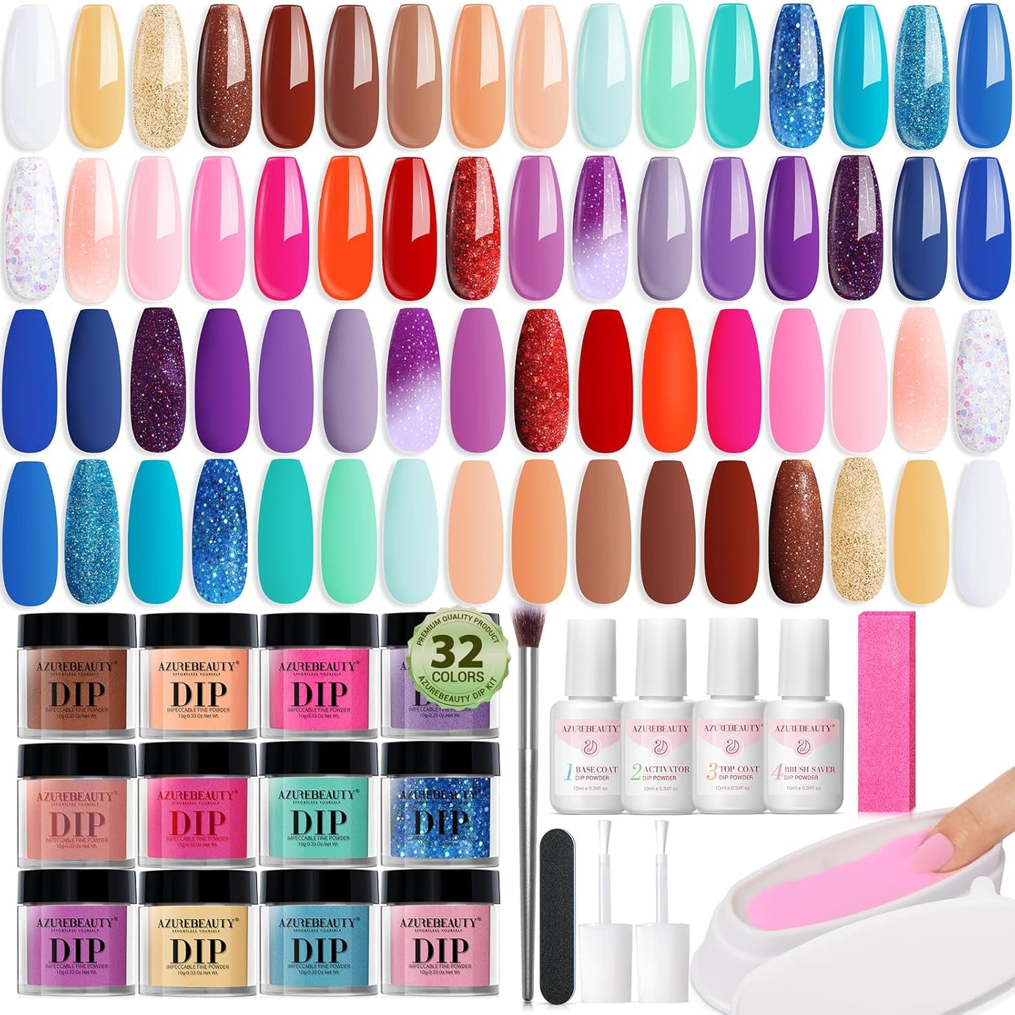 42 Pcs Dip Nails Powder Starter Kit for Stunning Manicures