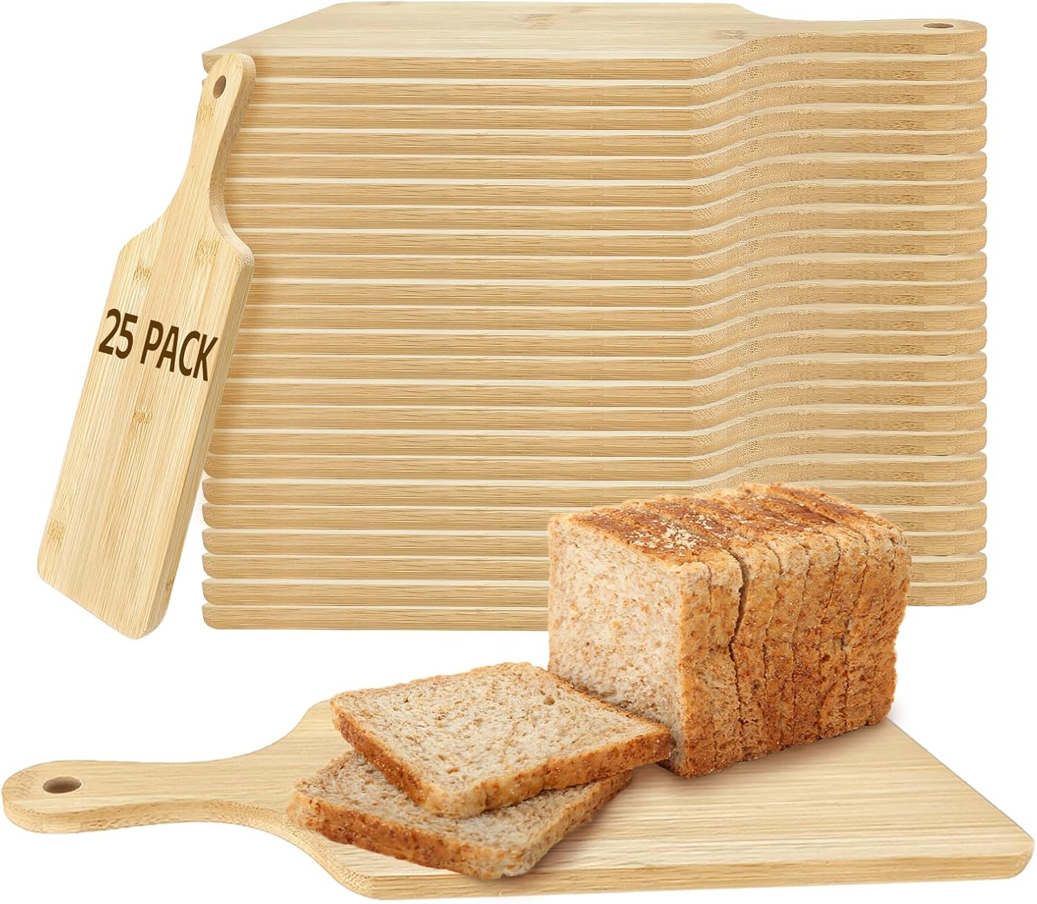 25 PCS Bamboo Cutting Board Set for Customized Gifts and Serving