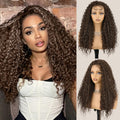134 Dark Brown Lace Front Wig Long Curly 24 in - Natural Look