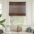 Bamboo Roman Shades Light Filtering Blinds - Buffalo Brown 27in x 64in