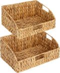StorageWorks Pantry Baskets for Organizing - Handwoven Shelf Baskets