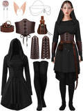 Renaissance Halloween Fairy Costume Dress Set - Detailed