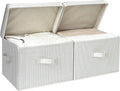 Fabric Storage Bins with Lid, Decorative Stackable Organizer - 2-Pack
