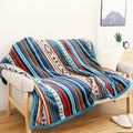 Bohemian Sherpa Throw 80in x 60in - Soft Plush Flannel Blanket