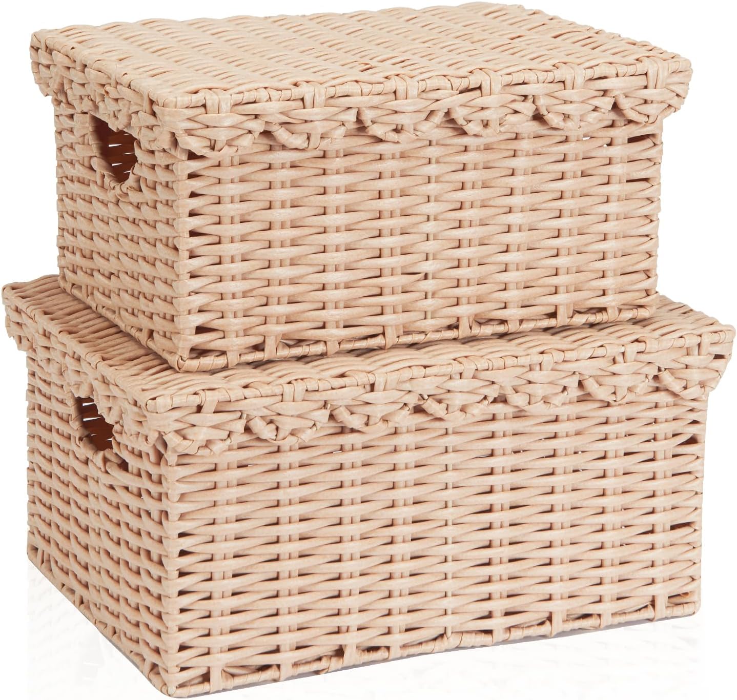 FairyHaus Scalloped Wicker Basket Set for Stylish Storage
