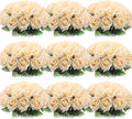 Jexine 100 Pieces Champagne Artificial Roses Bulk - Lifelong