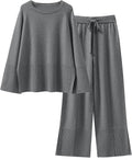 Womens 2-Piece Oversized Knit Sweater Set - Cozy Wide Leg Pants