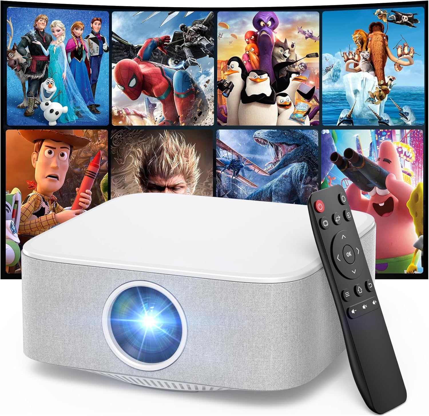 Portable Full HD Bluetooth Projector by NICPOW