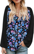 Beyove Boho Long Sleeve V Neck Tops for Women - Flowy Fall Blouse
