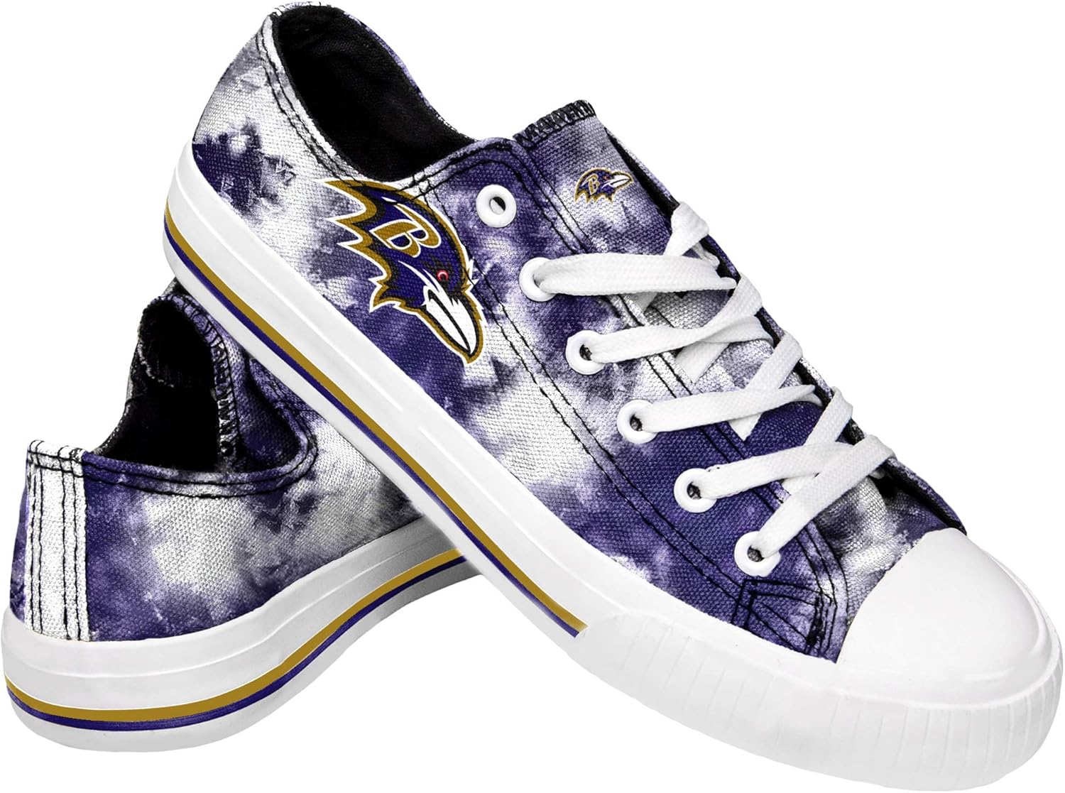 FOCO Women's NFL Team Logo Glitter Low Top Canvas Sneakers