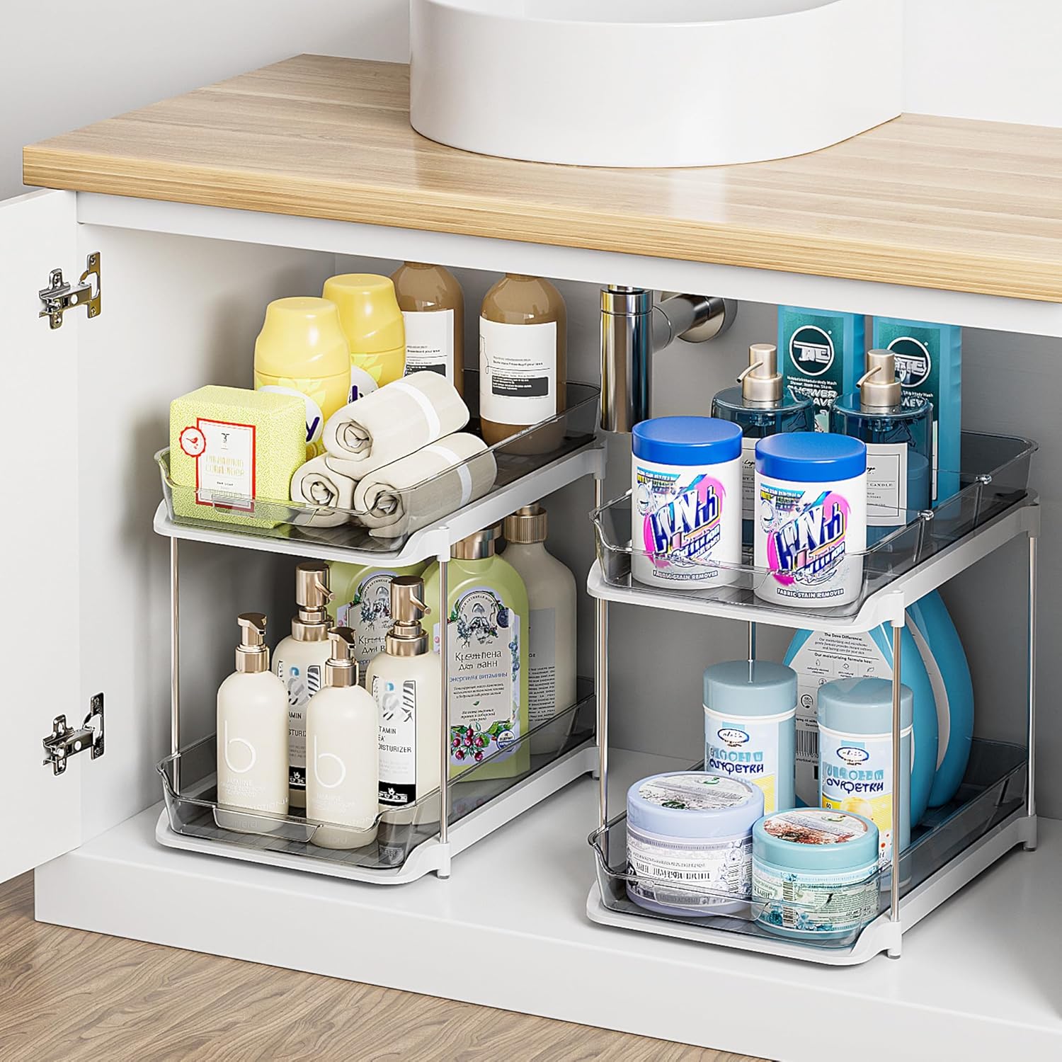 Delamu 2-Tier Multi-Purpose Bathroom Organizers for Storage