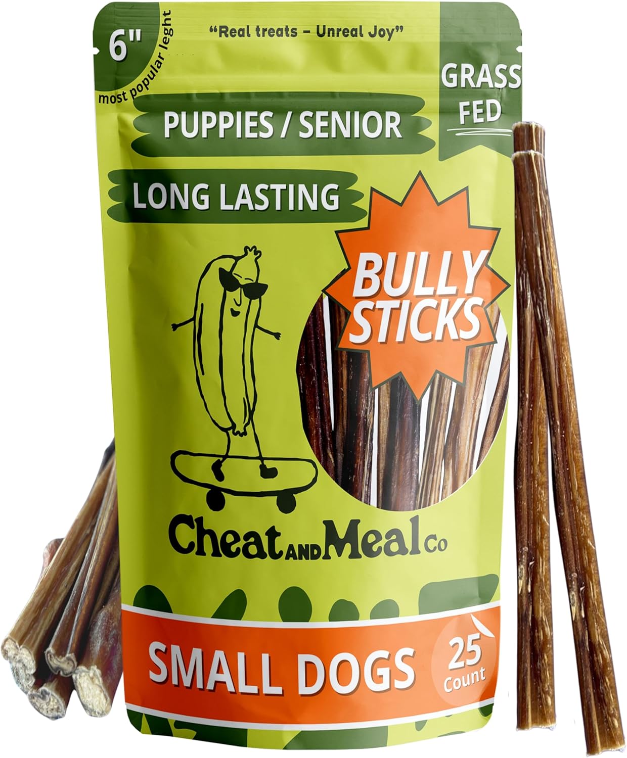 Bully Sticks for Small Dogs - Natural 100% Beef Pizzle Treats