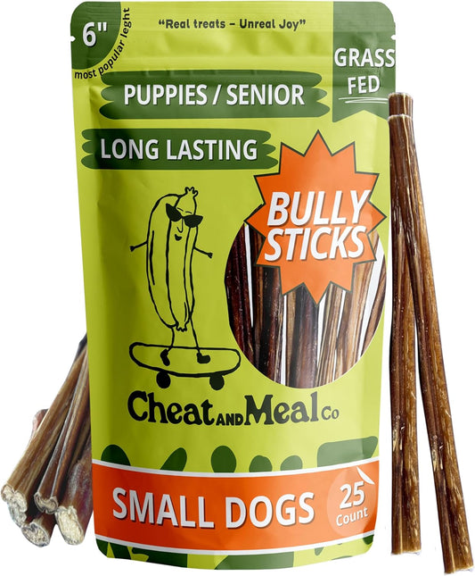 Bully Sticks for Small Dogs - Natural 100% Beef Pizzle Treats