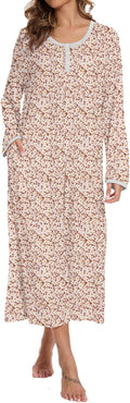 AVIIER Cotton Nightgowns for Women with Pockets and Elegance