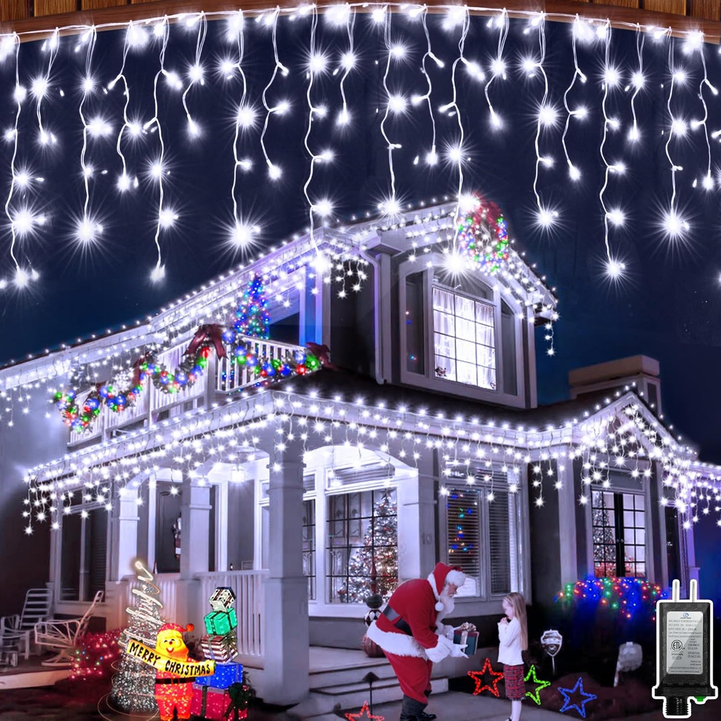 66FT 648 LED Curtain Lights: Timer, 8 Modes, Waterproof - WUXYIYANG