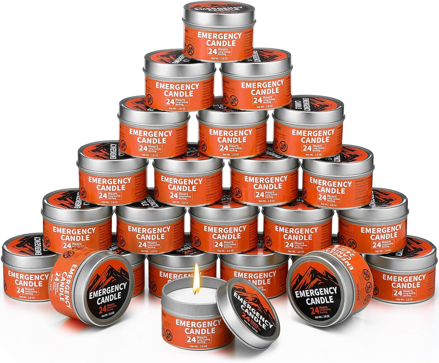 Emergency Candle Bulk 24 Pcs for Power Outages and Camping